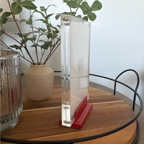 Coach Red Leather Accent Acrylic Picture Frame - Picture 4 of 10